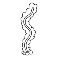 alga doodle bonito dos desenhos animados isolada no fundo branco. natureza subaquática. vetor
