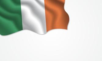 bandeira da irlanda acenando ilustração em fundo isolado vetor