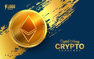 fundo de moeda criptográfica ethereum, troca de dinheiro digital da tecnologia blockchain, mineração de criptomoeda e financeiro vetor