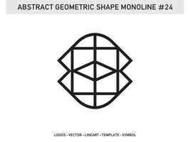 vetor de telha de forma abstrata geométrica monoline lineart grátis