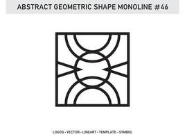 contorno lineart de telha de design geométrico monoline vetor