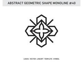 telha de design de contorno de linha monoline geométrica abstrata grátis vetor