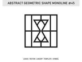 contorno lineart de telha de design geométrico monoline vetor