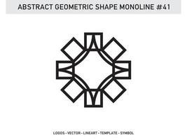 contorno de linha geométrica monoline linear para design de telha livre vetor