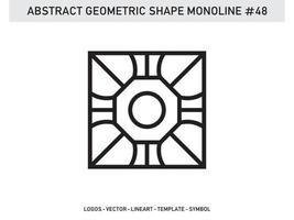 monoline design abstrato geométrico azulejo lineart contorno grátis vetor