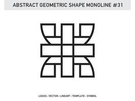 vetor de desenho geométrico linear monoline abstrato grátis