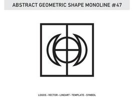 monoline design abstrato geométrico azulejo lineart contorno grátis vetor