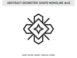 telha de design de contorno de linha monoline geométrica abstrata grátis vetor