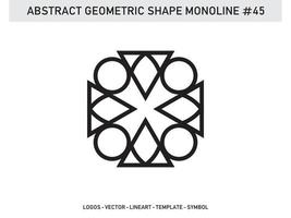 contorno lineart de telha de design geométrico monoline vetor