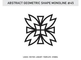 contorno lineart de telha de design geométrico monoline vetor