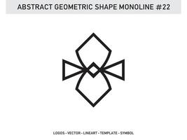 vetor de telha de forma abstrata geométrica monoline lineart grátis