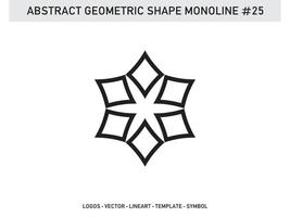 vetor de telha de forma abstrata geométrica monoline lineart grátis