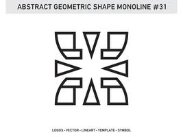 vetor de desenho geométrico linear monoline abstrato grátis