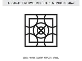 monoline design abstrato geométrico azulejo lineart contorno grátis vetor