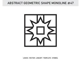 monoline design abstrato geométrico azulejo lineart contorno grátis vetor