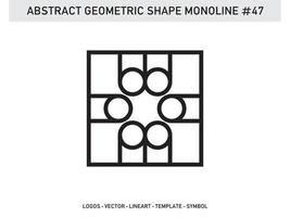 monoline design abstrato geométrico azulejo lineart contorno grátis vetor