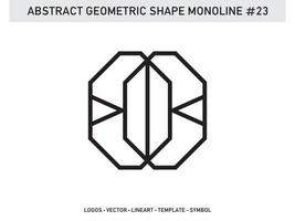 vetor de design de telha de forma abstrata geométrica monoline grátis