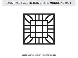 vetor de desenho geométrico linear monoline abstrato grátis