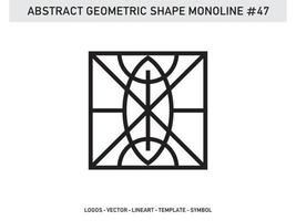 monoline design abstrato geométrico azulejo lineart contorno grátis vetor