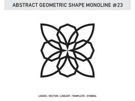 vetor de telha de forma abstrata geométrica monoline lineart grátis