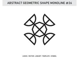 monoline lineart desenho geométrico vetor abstrato grátis