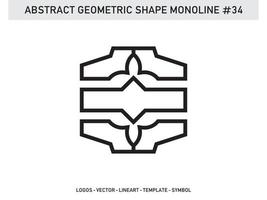 abstrata monoline lineart geométrica vetor