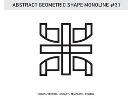 vetor de desenho geométrico linear monoline abstrato grátis