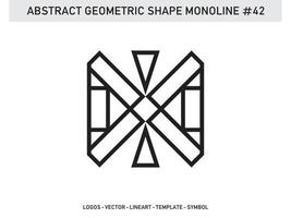 contorno de linha geométrica monoline linear para design de telha livre vetor