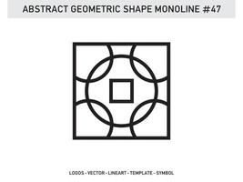 monoline design abstrato geométrico azulejo lineart contorno grátis vetor