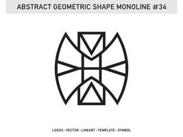 abstrata monoline lineart geométrica vetor