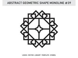 telha de design de contorno de linha monoline geométrica abstrata grátis vetor