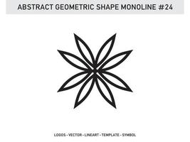 vetor de telha de desenho linear monoline geométrica abstrata grátis