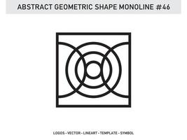 vetor livre de contorno lineart de telha de desenho geométrico monoline