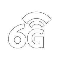 Ícone sem fio 6G Wi-fi vetor