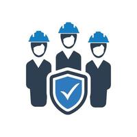 proteção do empregado, ícone do seguro do empregador vetor