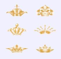 Pacote de vetores de coroa de ouro
