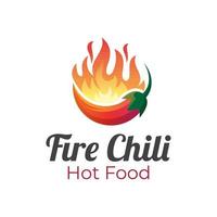 fogo de pimenta quente para símbolo de ícone vetorial de design de logotipo de comida quente vetor