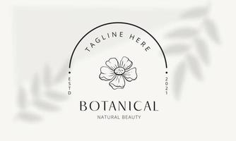 elemento floral botânico logotipo desenhado à mão com flores silvestres e folhas. logotipo para spa e salão de beleza, boutique, loja orgânica, casamento, designer floral, interior, fotografia, cosmético. vetor