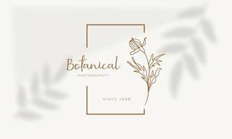 elemento floral botânico logotipo desenhado à mão com flores silvestres e folhas. logotipo para spa e salão de beleza, boutique, loja orgânica, casamento, designer floral, interior, fotografia, cosmético. vetor