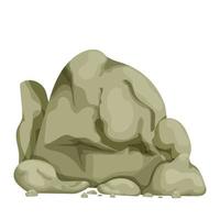 pilha de pedra, construção de rocha pesada em estilo cartoon, isolado no fundo branco. desenho detalhado mineral, textura antiga, decoração de pedregulho. ilustração vetorial vetor