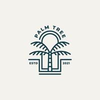 design de logotipo de arte de linha minimalista de palmeira vetor