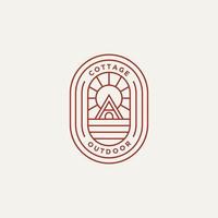 imagem de design de ícone de logotipo de aventura ao ar livre da casa de campo vetor