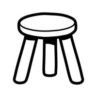 Ilustração de mobília de assento de cadeira de fezes vetor
