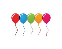 Balões festivos de vetor voador brilhante com balões brilhantes para férias