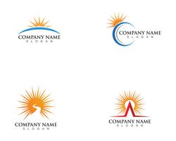 Ilustração vetorial Ícone Logo Template Sun over horizon vetor