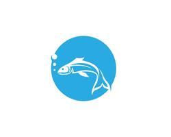 Modelo de logotipo de peixe. Símbolo de vetor criativo do clube de pesca ou on-line