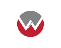 W Letter Logo Business Template Vetor ícone