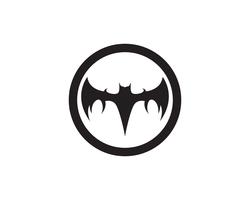 Bat black logo template fundo branco ícones app vetor