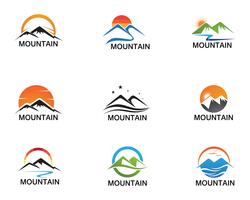 Inspirações de design de logotipo de montanha paisagem minimalista vetor