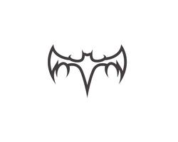 Bat black logo template fundo branco ícones app vetor